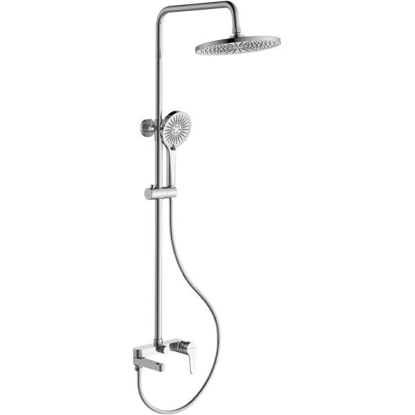 CERANO Sprchový nástěnný sloup Velea - vanová otočná baterie - chrom - 78-123 cm