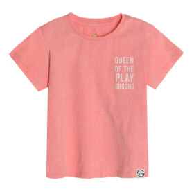 Tričko s krátkým rukávem a nápisem- růžové - 92 CORAL
