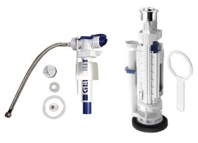 KERASAN - Splachovací souprava s DUAL tlačítkem, boční napouštění 3/8", chrom 752101