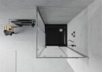 MEXEN/S - Rio čtvercový sprchový kout 90 x 90, mráz, chrom + vanička se sifonem Flat, černý 860-090-090-01-30-4070