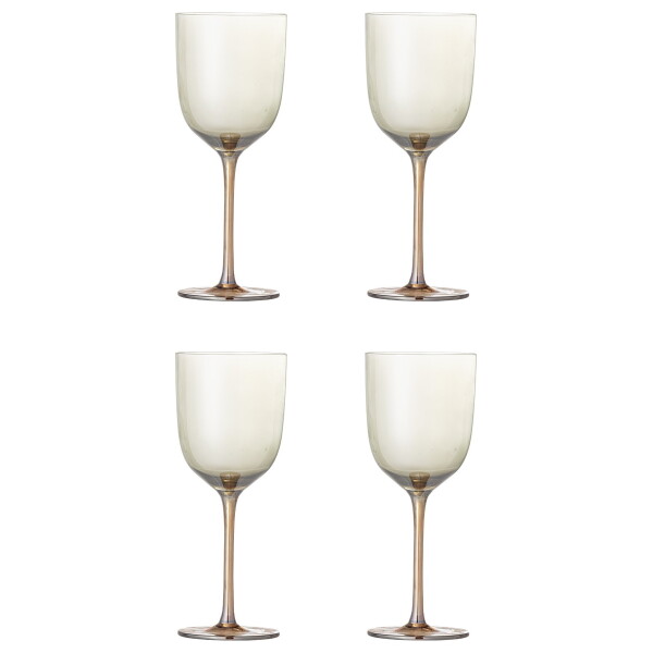 Bloomingville Sklenice na víno Aston Wine – set 4 ks, hnědá barva, sklo, 350 ml