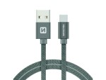 Swissten 71521202 USB 2.0 typ A na C, USB 2.0, zástrčka A - zástrčka C, opletený, 1,2m, šedý