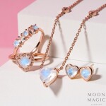 Royal Fashion prsten 14k zlato Vermeil GU-DR20559R-ROSEGOLD-MOONSTONE-TOPAZ Velikost: 10 (EU: 61-63)