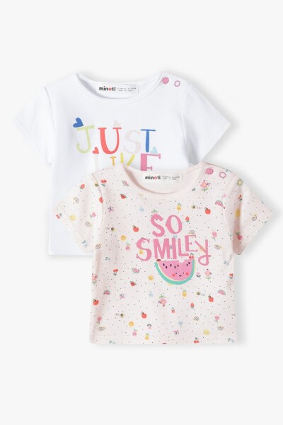 Tričko kojenecké s krátkým rukávem 2pack, Minoti, tulip 2, Holka - 68/74 | 6-9m