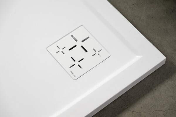 GELCO - SET - Čtvercová krytka sifonu bílá KSM107W + sifon SN90 KSM107W-SN90