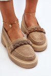 Dámské semišové mokasíny s ozdobou béžové Zazoo 3429/W 37