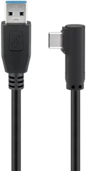 MicroConnect kabel USB-C 90° úhel (M) - USB3.0 A (M) 2m černá / 5000Mbit/s (USB3.1CA2A)