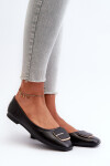 Dámské baletky z ekokože s ozdobou Černé Edoslli 38