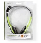Nedis PC sluchátka zelená (CHST100GN) / Sluchátka / Stereo / Na uši / 2x jack 3,5 mm / Skládací mikrofon (CHST100GN)