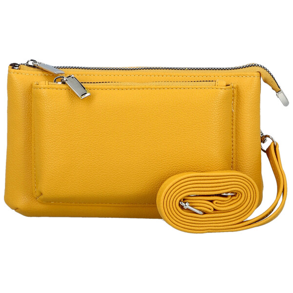 Trendy dámská koženková crossbody kabelka Aksila, žlutá