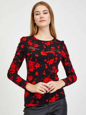 Orsay Červeno-černé dámské květované tričko dámské
