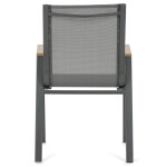 Zahradní židle, kov, síťovina, šedá, AZC-S1050 GREY