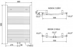 MEXEN/S - Ares radiátor + topná tyč 900 x 600 mm, 400 W, bílá W102-0900-600-6400-20