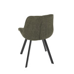 Židle jídelní, zelená látka, nohy černý kov