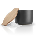 Eva Solo Kameninová dóza na sůl Black / Oak 400 ml, černá barva, keramika