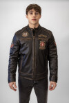 Pánská Kožená Bunda Imperion Flight Pilot Brixton Černá Rub Off Velikost: XS