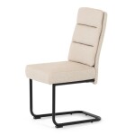 Židle jídelní, taštičkové pružiny v sedáku, madlo na opěráku, krémová látka, černý kov
