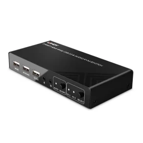 Lindy 2 Port KVM Switch černá / KVM přepínač / HDMI / 4K 60Hz / USB 2.0 / audio (32809)