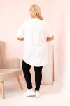 Dámská blůza Plus Size z viskózy s květinovým potiskem a nápisem ecru UNI