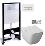 PRIM - předstěnový instalační systém s bílým tlačítkem 20/0042 + WC JIKA PURE + SEDÁTKO DURAPLAST PRIM_20/0026 42 PU1