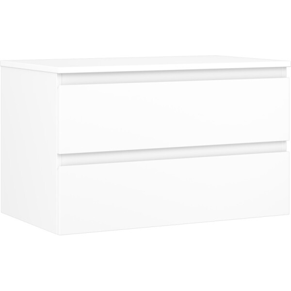 MEXEN/S - Orio koupelnová skříňka pod umyvadlo 80 cm s deskou, 2 zásuvky, bílá mat 91A10-08047-2-BFFC01