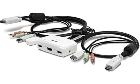 TRENDnet TK-215i bílá / KVM přepínač / 2 porty / HDMI / Full HD 1080p (TK-215I)