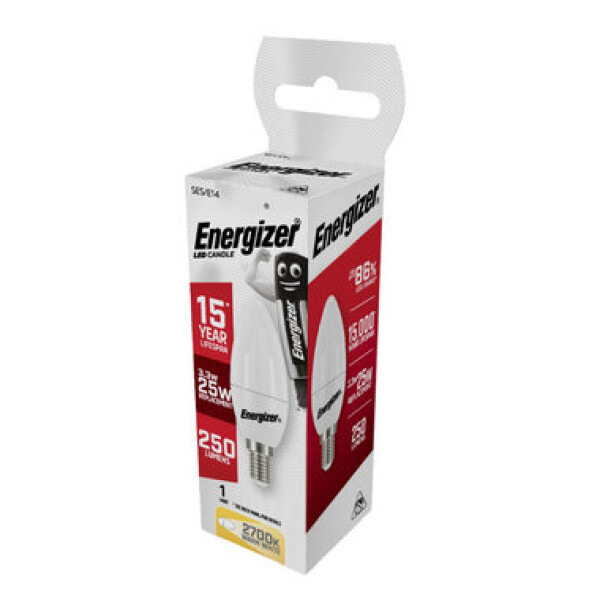 Energizer LED žárovka svíčka 3,4W Eq 25W E14 S8845 Teplá bílá