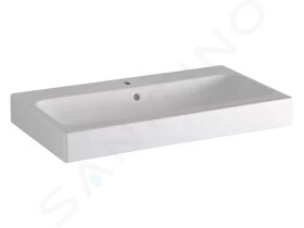 GEBERIT - iCon Umyvadlo 750x485 mm, otvor pro baterii, s přepadem, s KeraTect, bílá 124575600