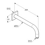 KLUDI - A-Qa Sprchové rameno 25 cm, chrom 6653305-00