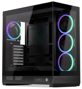 Endorfy Fishtank 6000 Corona černá / E-ATX / 4x 120mm ARGB PWM / 2x USB 3.0 / USB-C / úzká panoramatická / bez zdroje (EY2A025)