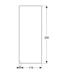 GEBERIT - ONE Sprchová stěna Walk-In 119x200 cm, čiré sklo 560.003.00.1