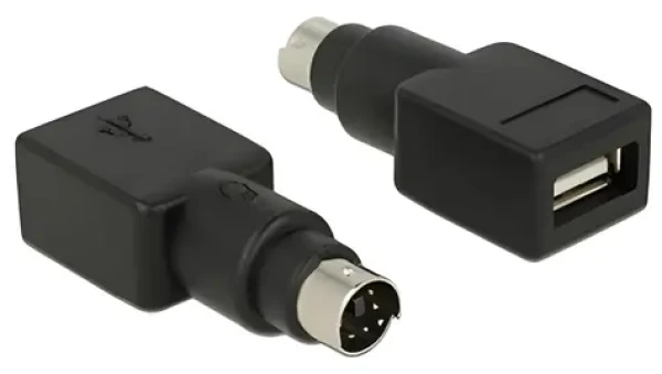 Delock černá / Adaptér / PS/2 (M) - USB-A (F) (65898)