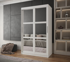 Šatní skříň Abi Miror Barva korpusu: Bílá, Rozměry: 120 cm, Dveře: Bílá