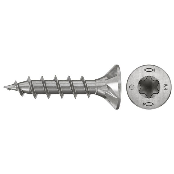 Fischer 574148 šrouby do dřevotřísky 4 mm 30 mm TX Nerezová ocel 200 ks