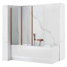 REA - Skládací vanová zástěna AGAT-3 120 Brush Copper REA-W5697
