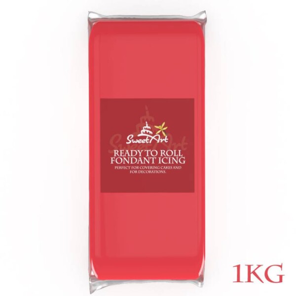 SweetArt potahovací a modelovací hmota vanilková Coral Red (1kg)