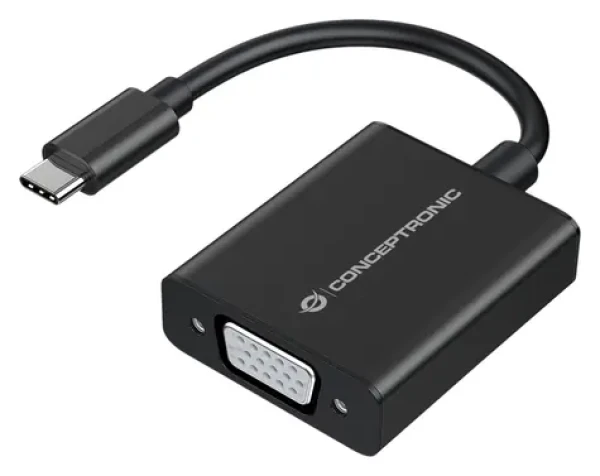 Conceptronic USB-C 3.2 na VGA černá / Adaptér / 1920 × 1080 px / 60 Hz / 0,10 m (ABBY05B)