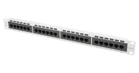 Lanberg Patch panel šedý FTP / 24 portů / RJ-45 / CAT5E / 1U / 19" (PPS5-1024-S)