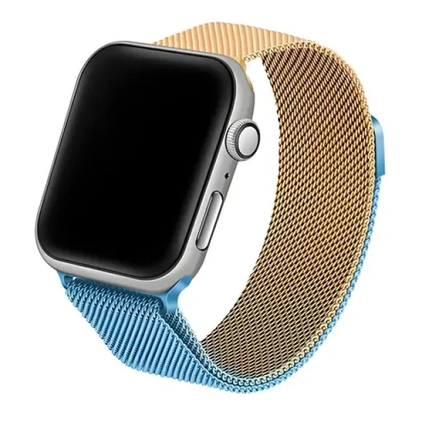 Beline Steel modro-zlatá / Pásek pro Apple Watch / 38/40/41 mm / Nerezová ocel / magnetické zapínání