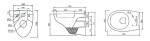 SAPHO - Závěsné WC TAURUS s podomítkovou nádržkou a tlačítkem Schwab, bílá LC1582-SET5