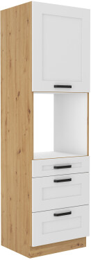 Vysoká skříňka pro vestavnou troubu Luna 60 DPS-210 3S 1F - Prmeium Box Barva korpusu: Dub artisan, Barva dvířek: Bílá