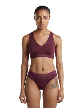 Dámská merino podprsenka ICEBREAKER Wmns Merino 125 Cool-Lite Sprite Racerback Bra, Dark Berry velikost: XS