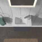 DURAVIT - ME by Starck Umývátko nábytkové 430x300 mm, s přepadem, s otvorem pro baterii, WonderGliss, bílá 07234300001