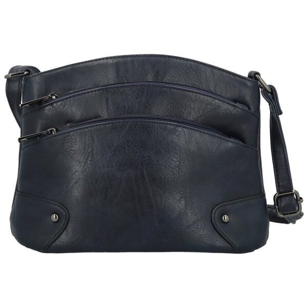 Stylová dámská koženková crossbody kabelka Giada, tmavě modrá