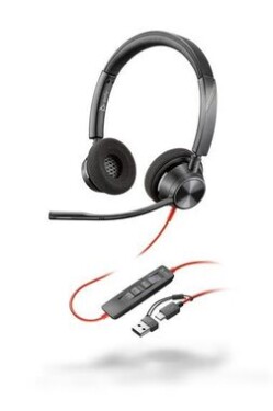 Poly Blackwire 3320 (MS Teams) černá / Náhlavní souprava / mikrofon / dvě sluchátka / USB-C/A (8X220AA)