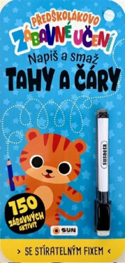 Předškolákovo zábavné učení - TAHY A ČÁRY - napiš a smaž