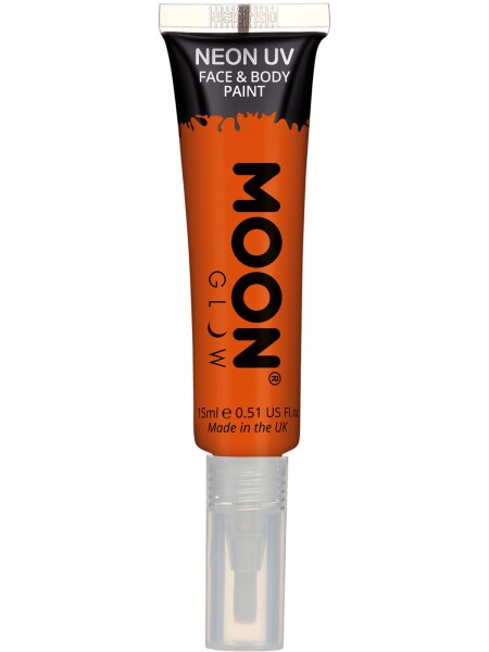 Smiffys Líčidlo na obličej a tělo - Moon Glow Pro Intense Neon UV - oranžová 15ml