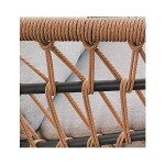 Zahradní set 1+1+2, stůl 90x48, židle a dvojsedačka, přírodní umělý ratan, kov antracit, světle šedá látka