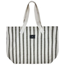 House Doctor Velká plátěná nákupní taška Off-white/Black, černá barva, textil