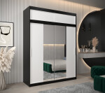 Šatní skříň Abi T1 s nástavcem Barva korpusu: Bílá, Rozměry: 250 cm, Dveře: Dub artisan